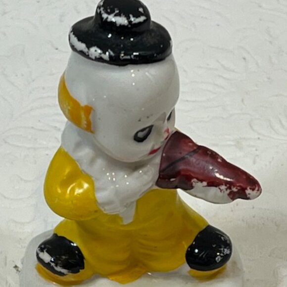 VTG 3 Piece Ceramic CLOWN BAND Figurines Violin Accordion Horn Musicians 3" - Picture 8 of 15